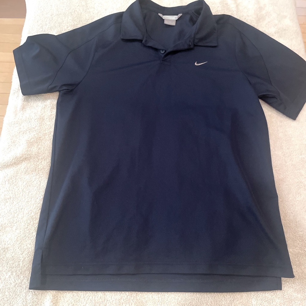Nike Polo Shirt Mens XL Blue Gray Swoosh Golf Casual Vintage Y2K